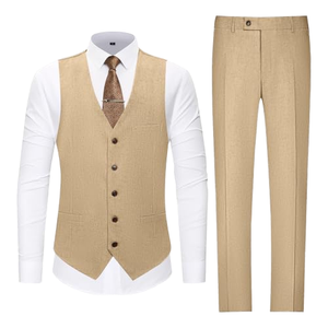 Men's British Style Single Breasted Velour Beaded <b>Pants</b> Suit - Product Image 1