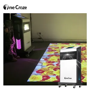 Sistema di giochi di proiezione di macchine a terra interattive mobili 3D Display pubblicitario ologramma proiettore da pavimento Mobile interattivo