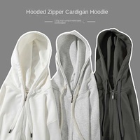 Fabricants de vêtements – Nouveauté Printemps-Automne – Sweat-shirt à capuche zippé uni 330g – Cardigan à manches longues