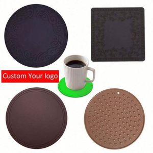 Customizable Logo Anti-slip Best-selling Woven Catering Muslim Oval <b>Silicone</b> Coaster Anti-Scald Promotional Tea Coaster - Product Image 3
