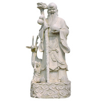 Bustes de bouddha, Sculptures du dieu de la fortune en pierre Antique, 14 cm