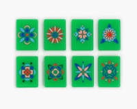 160 tuiles de Mahjong américain de luxe en acrylique gravé, à double motif, jeu de table de société, cadeau de fêtes, pour le voyage