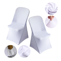 Housses de chaise de salle à manger extensibles en Spandex et Polyester, ajustées, pliables, à devant plat, amovibles et lavables pour banquets et événements