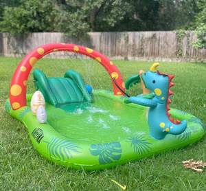 Personnalise la <span class=keywords><strong>piscine</strong></span> gonflable pour enfants Dino <span class=keywords><strong>Planet</strong></span> Play Center Kiddie <span class=keywords><strong>Pool</strong></span> with Water Slide for Backyard Garden - Product Image 2