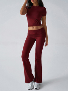 Conjuntos de 2 Piezas Personalizados para Mujer, Camisetas y Leggings Largos, Ropa Deportiva Suave para Gimnasio y Fitness, Conjuntos de Ropa de Moda para Mujer - Product Image 4