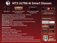 Gafas Inteligentes MT5 Ultra Meta Ray Ban Elegantes con Grabación de Video de 8MP y 1080P, Traducción, Resistencia al Agua IPX-5 y Botón Táctil