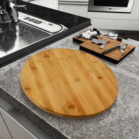 Plateau de service en bambou personnalisable Youlike avec base rotative debout Finition laquée faite à la main pour le petit déjeuner à la maison ou au bureau