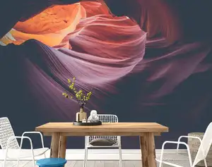 ZHIHAI-papel tapiz de seda 3d con Cueva de rocas rojas hd, montañas con líneas de colores, impresión uv, diseño moderno