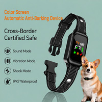Collier anti-aboiement pour chien - Collier d'entraînement ultrasonique rechargeable étanche IPX7 avec matériau en nylon et autonomie de 10 à 20 heures