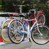 Porte-vélos pour voiture, support de vélo arrière vertical en alliage d'aluminium noir et rouge pour voiture