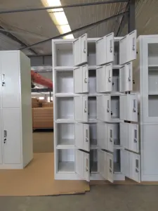 Metal 15 Door Clothes Locker Cabinet Compartment Industrial Storage Box