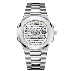 Reloj Mecánico de Hombre con Esfera Cuadrada, Totalmente Automático, Resistente al Agua, con Correa de Acero Inoxidable, Estilo Elegante - Product Image 3