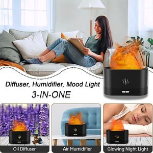 Difusor de aire de llama Humidificador Difusor de fragancia <span class=keywords><strong>USB</strong></span> portátil Midifier Chimenea Difusor de aire de llama Humidificador con luz nocturna - Product Image 2