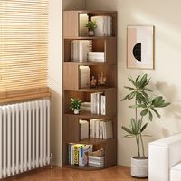 Armoire d'angle triangulaire en bois, multi-niveaux, amovible, pour chambre à coucher, salon, design moderne minimaliste