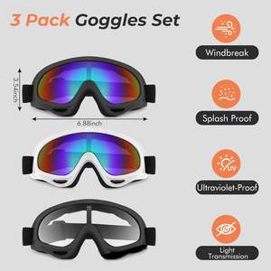 نظارات واقية للدراجات النارية والدراجات الترابية وركوب الدراجات والتزلج، نظارات رياضية خفيفة الوزن مضادة للخدش وحماية من الأشعة فوق البنفسجية - Product Image 3