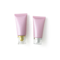 Vente en gros Tube cosmétique vide en plastique PE rose 50g Conteneur de maquillage doux pour rouge à lèvres visage crème solaire et crème pour les yeux jusqu'à 50ml de capacité