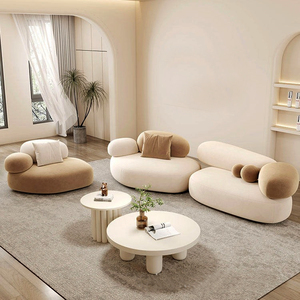 Ensemble de meubles de salon modulaires de luxe en velours italien haut de gamme pour villa - Product Image 2