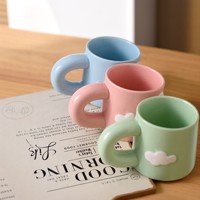 Mug en céramique créatif style Instagram, motif nuage peint à la main, pour couples et meilleurs amis - Guangdong, pour boire, rincer, café, maison, étudiants