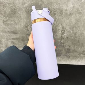 2 in 1Spout Lid Mirror Copper Plated Underneath 20oz Stainless Steel Outdoor <b>Flip</b> <b>Top</b> Sports Tumbler Water <b>Bottle</b> for Laser Etch - Product Image 4