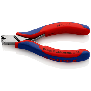 คีมตัดอิเล็กทรอนิกส์ Knipex รุ่น 64 12 115 Cu Max 2.0 Hard Max 0.5 สำหรับตัดลวด - Product Image 1