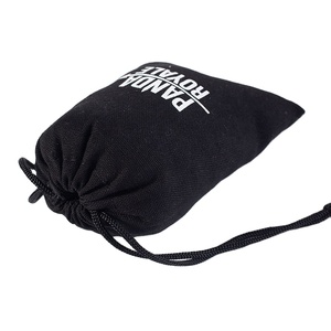 Sacs à cordon en toile recyclables personnalisés, noirs, en coton, pour l'emballage et le rangement, impression de logo, tailles personnalisables - Product Image 5