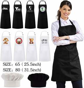 Custom Logo Chef <b>Kitchen</b> Work Bib <b>Apron</b> Polyester Waterproof Sleeveless Pockets Washable Reusable for Household Food Sublimation - Product Image 3