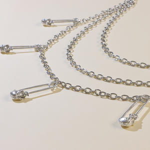 Cadena para Pantalones Multicapa de Metal, Cadena de Cintura para Hip Hop y Danza Urbana, Cadena Corporal de Moda Casual, Plata Tibetana Blanca K con Cabeza de Fantasma - Product Image 3