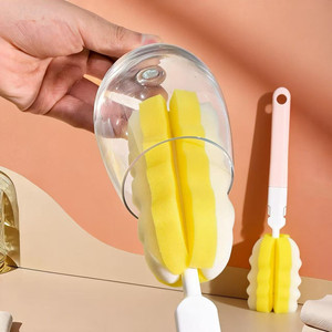 Brosse à tasse à long manche Meimi, éponge pliable et détachable, outil de nettoyage pour biberon et tasse - Product Image 2