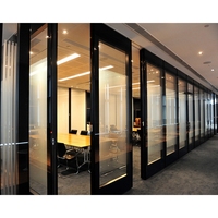 Mur de séparation flexible de bureau d'espace insonorisé mur temporaire fonctionnel empilé cloison de séparation en verre mobile