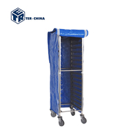 Housse de protection thermique imperméable en PVC pour chariot de boulangerie Rolltainer, pour conteneur à roulettes en aluminium, fermeture à boucle
