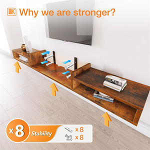 Soporte de TV flotante con toma de corriente, centro de entretenimiento flotante de 71 "con LED, soportes de televisión con luces RGB - Product Image 4