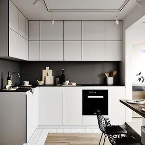 Customized High-End Classic <b>Black</b> White Kitchen <b>Cabinets</b> One-Stop Design for Fashionable Villas Apartments Residential Cutlery - Product Image 1