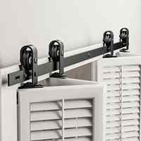 Kit de Rieles Plegables de Alta Resistencia RHETECH para Puertas Corredizas de Granero de 52''-84'' para Cocina Industrial, Montaje Superior, 4 Puertas