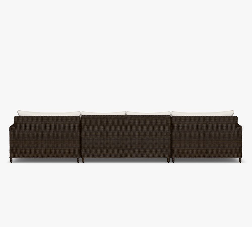 3-Piece Square Arm Loveseat Double Chaise Sofa Set outdoor wicker sofa rattan