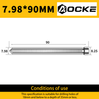 AOCKE 3 pièces Goupille de centrage pour fraise annulaire TCT, tige de 6,35 mm et 7,98 mm, longueurs 90/105/130 mm, accessoires de perçage pour plaques d'acier