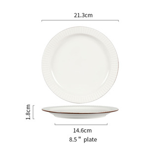 ชุดอาหารค่ำพอร์ซเลนหรูหราจากจีน ชุดจานเซรามิกเคลือบทอง ชุดจานชามสโตนแวร์ - Product Image 4