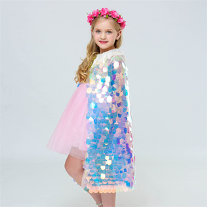 Capas de Sirena con Lentejuelas para Niñas, Capa Infantil para Halloween y <span class=keywords><strong>Navidad</strong></span>, Gran Venta en <span class=keywords><strong>Amazon</strong></span> - Product Image 6