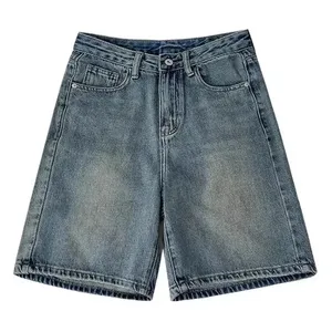 Shorts en jean décontractés pour femme, <span class=keywords><strong>taille</strong></span> <span class=keywords><strong>haute</strong></span>, coupe <span class=keywords><strong>large</strong></span>, longueur genou, collection Printemps-Été - Product Image 6