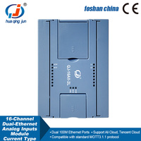 Huaqingjun Module d'entrée analogique double Ethernet 16 canaux 0-20mA Modbus RTU Modbus TCP prend en charge la carte AI de serveur Cloud pour PLC HMI