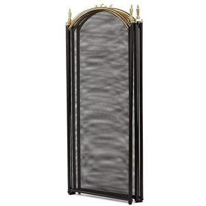 גדול זהב אח מסך 4 פנל מצועצע יצוק ברזל שחור מתכת אש מקום עומד שער דקורטיבי רשת מוצק תינוק בטוח - Product Image 4