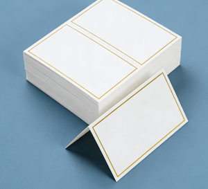 Biglietti Segnaposto Vuoti con Bordo in Lamina Dorata, Stampa Offset, per Segnaposto Riservati, Tende e Segnaposto per Allestimenti Tavoli Matrimoni e Baby Shower - Product Image 4