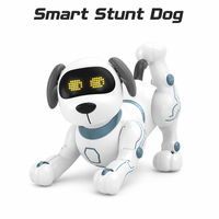 RC Stunt-Hund mit Sprachsteuerung, elektrischer 7-Kanal-Roboterhund, tanzend, Follow-Me-Funktion, für drinnen und draußen, inklusive Fernbedienung aus Kunststoff