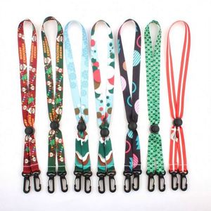 Face Masks Lanyard Strap Custom Logo Durable Beaded Button Christmas Polyester Sublimation Lanyard <b>Snap</b> <b>Hook</b> Disconnect Buckle - Product Image 2