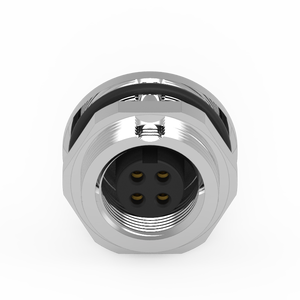 ขั้วต่อตัวเมีย ISO/TS 16949 M12*0.5 4 ขา แบบล็อคด้านหน้า ทำจากทองแดง สำหรับอุปกรณ์อิเล็กทรอนิกส์ยานยนต์ - Product Image 1