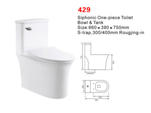 Toilette monobloc en céramique à double <span class=keywords><strong>chasse</strong></span>, à siphon en S allongé, style occidental moderne, fournisseur chinois - Product Image 4