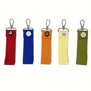 Lanière colorée à boucle avec patch brodé en toile, pour porte-gobelet, porte-badge et porte-clés - Product Image 1