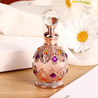 OEM 15ml arabe Dubaï populaire antique unique alliage métallique vide mini huile essentielle Attar bouteille verre bâton compte-gouttes