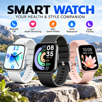 Montre connectée avec écran carré de 1,83 pouce, 123 modes sportifs, appels Bluetooth, montre intelligente pour homme, logo personnalisé, emballage personnalisé