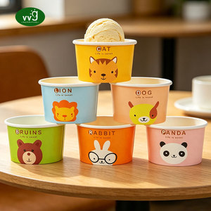 VVG OEM ODM Bicchieri di Carta Monouso per Yogurt e Dessert a Forma di Animale 3OZ 5OZ 8OZ, Personalizzabili per Gelato, Negozi, Caffè, Feste e <span class=keywords><strong>Asporto</strong></span> - Product Image 1