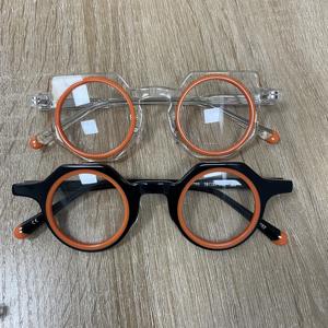 2025 Vente à chaud de nouvelles montures de lunettes en acétate épissé, formes variées, transparentes et colorées, décorations pour diverses occasions - Product Image 2